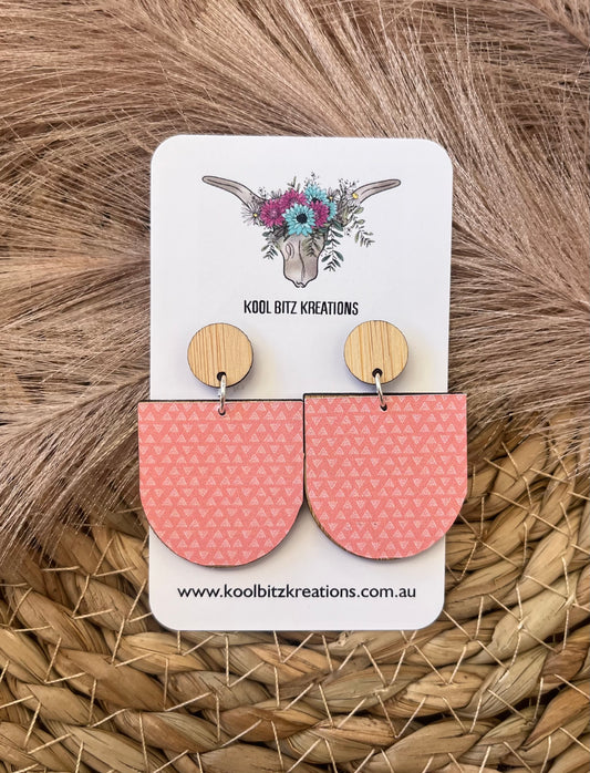 Large Paper & Wood Statement Earring