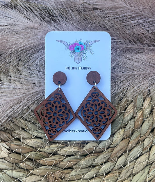 Wooden Statement Earring