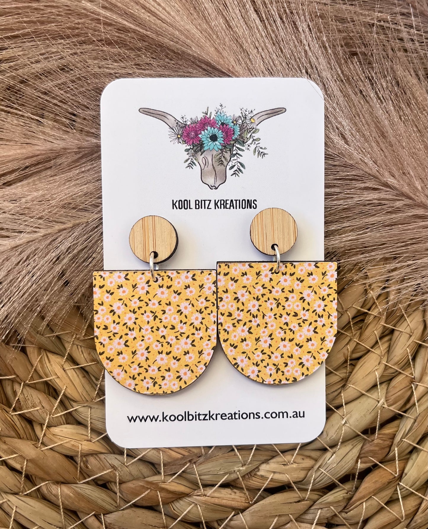 Large Paper & Wood Statement Earring