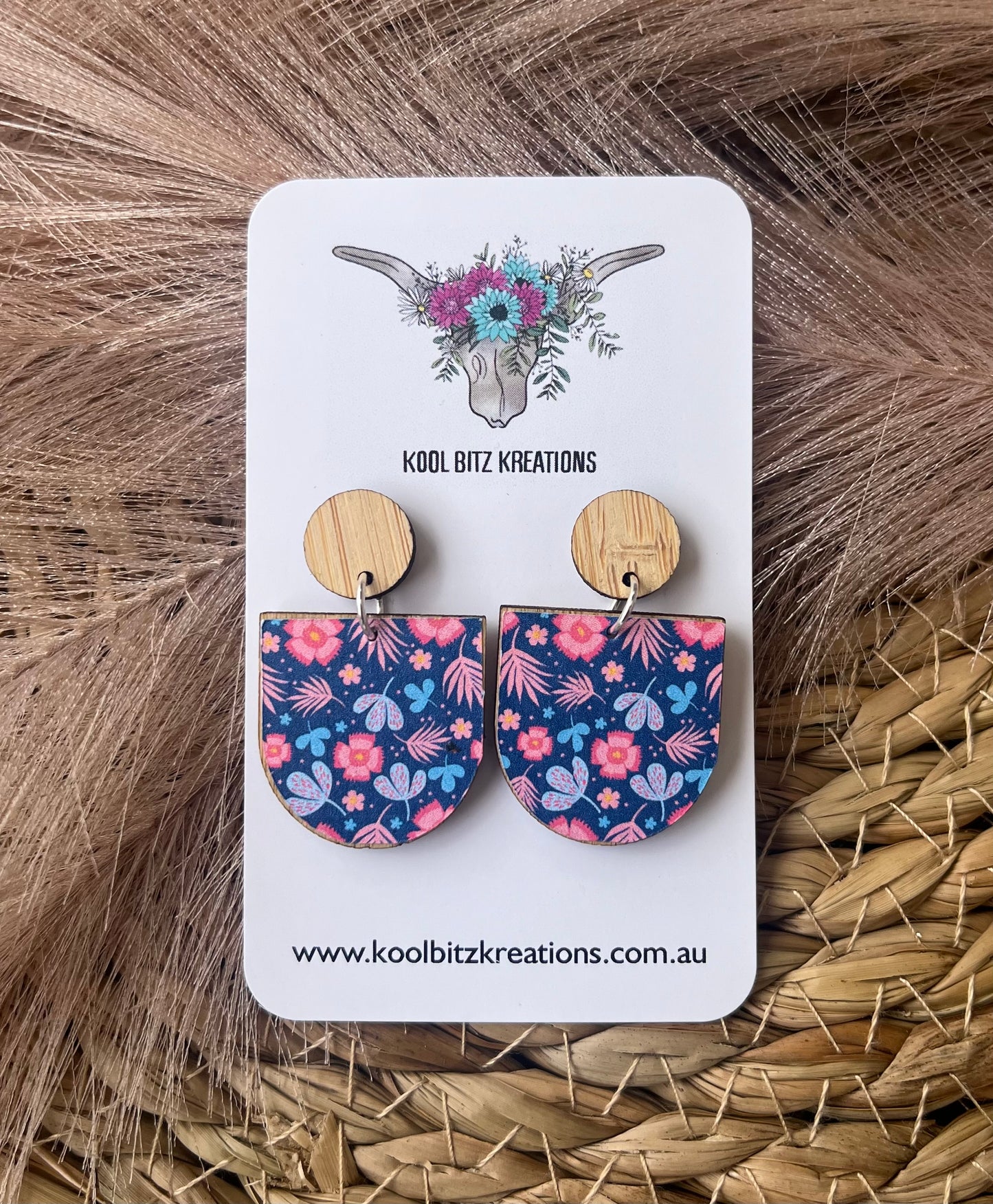 Small Paper & Wood Statement Earring