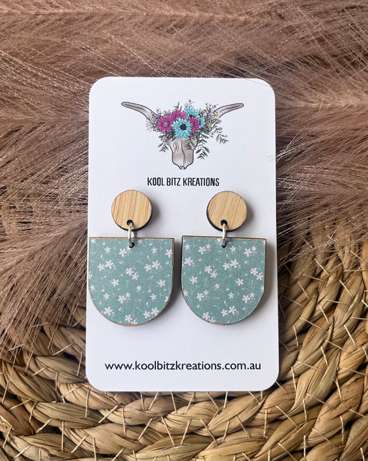 Small Paper & Wood Statement Earring